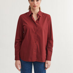 Vilde Classic Shirt, bordeaux truffle, Basic Apparel