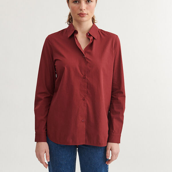Vilde Classic Shirt, bordeaux truffle, Basic Apparel