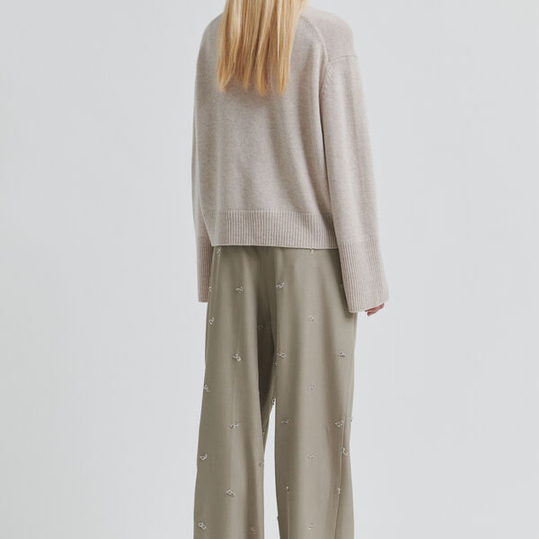 Alpha Knit Cardigan, mid brown melange, Second Female