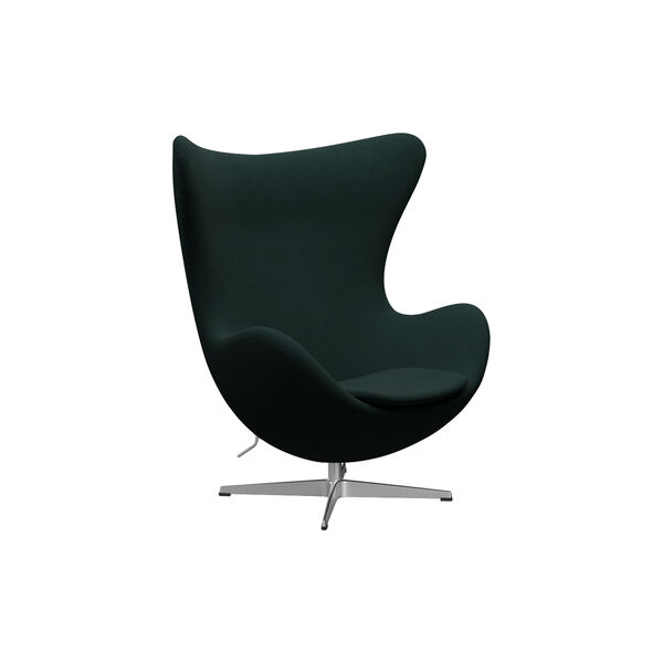 &AElig;gget&trade; 3316 loungestol, Christianshavn 1161 dark green/satin brushed aluminium, Fritz Hansen