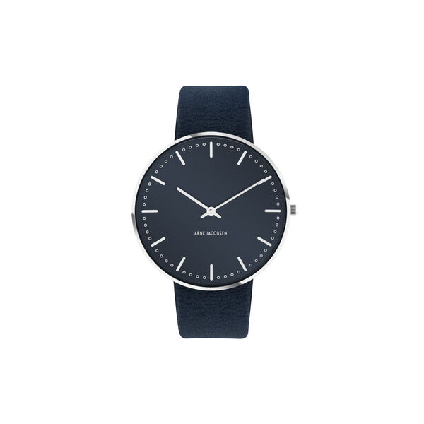 City Hall armbåndsur, oxford blue/steel/oxford blue, Arne Jacobsen Watches