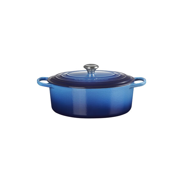 Signature st&oslash;bejern oval gryde &Oslash; 31 cm, azure, Le Creuset