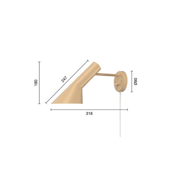 AJ væglampe, warm sand, Louis Poulsen