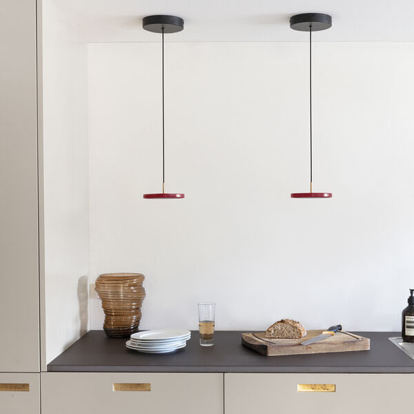 Asteria Micro Pendant, ruby red/brass, UMAGE
