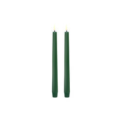 LED Classic Taper Candle 25 cm 2 pcs, olive green, Uyuni Lighting