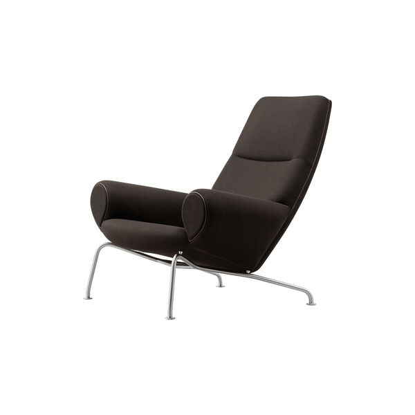 Wegner Queen Chair |  Dark Brown| L&aelig;nestol + Ottoman, Fredericia Furniture