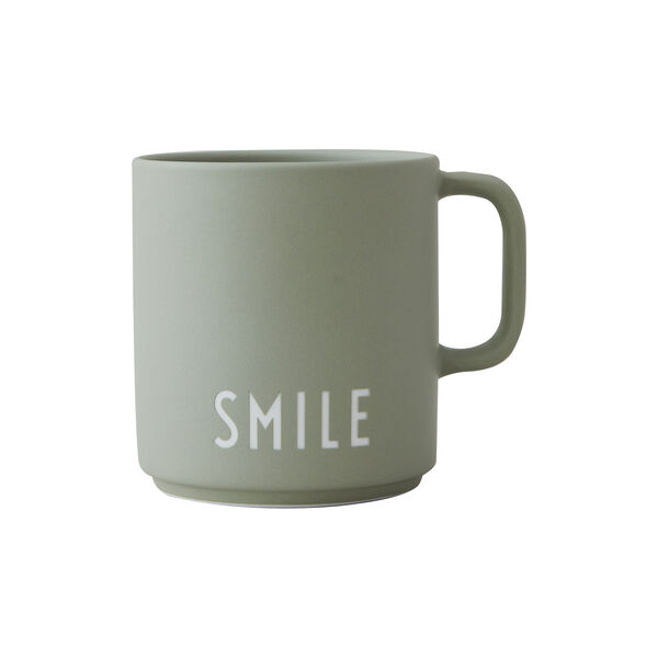 SMILE favoritkop med hank, green, Design Letters