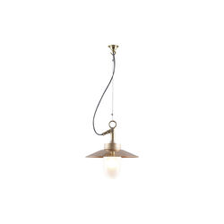 Well Glass Pendant With Visor 7680, bronze/frosted, Original BTC