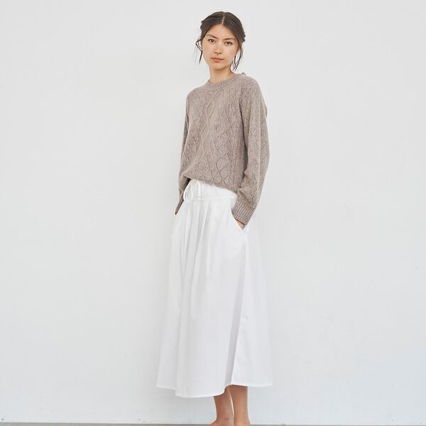 Christine Cable Sweater, dark sand, CARE BY ME