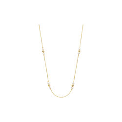 OPHELIA HALSK&AElig;DE, guld/diamanter/ferskvandsperler, Spirit Icons