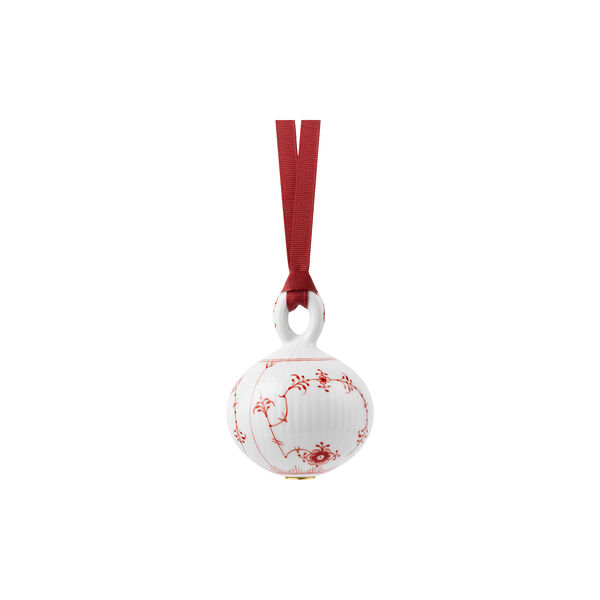 R&oslash;d Musselmalet Riflet Julekugle, Royal Copenhagen