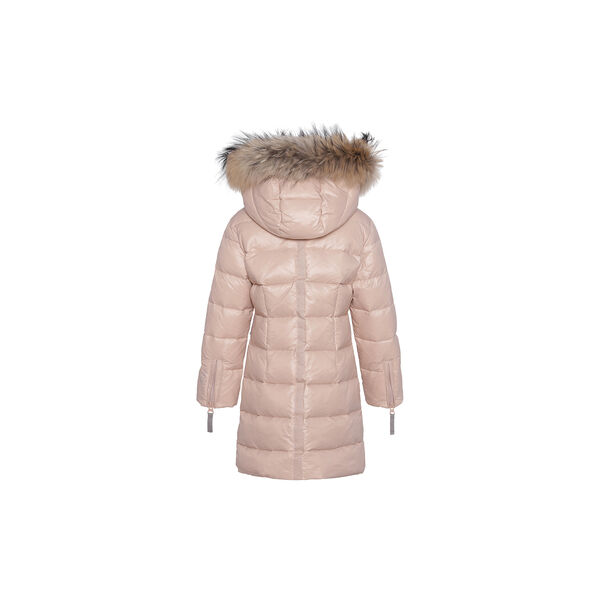 Featherlight Girls A Coat with Fur, mahogany rose, VER de TERRE