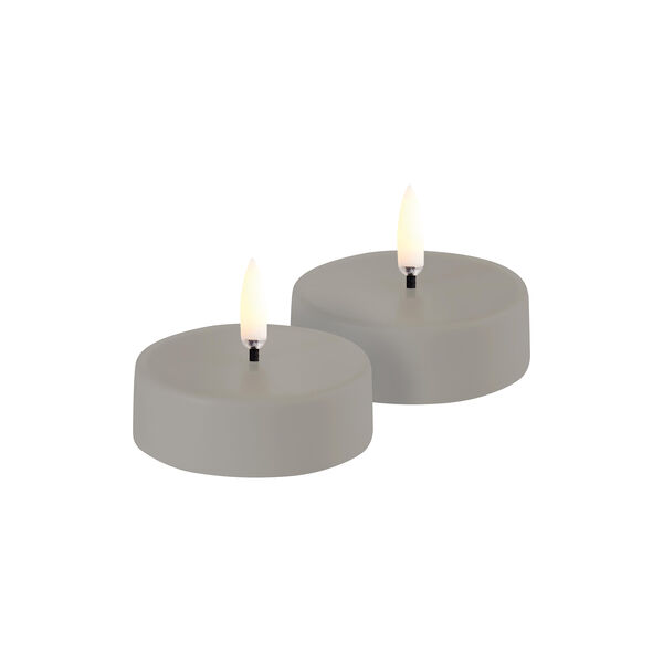 LED rechargeable maxi tealight 2 stk., sandstone, Uyuni Lighting