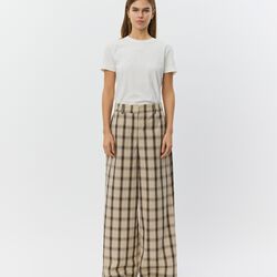 ReineSW Check Wide Leg Trousers, grey check, Sofie Schnoor