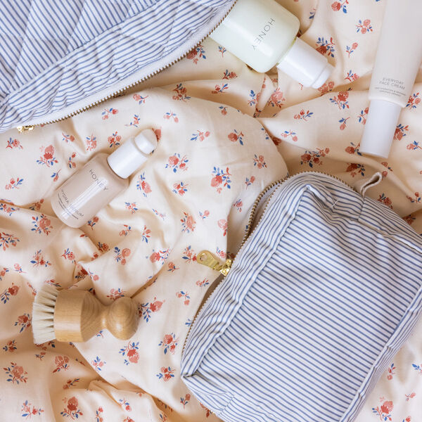 Toilettaske, classic stripes blue/praline, Cam Cam Copenhagen