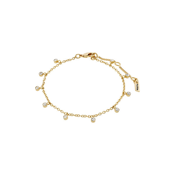 MAJA Crystal Multi Drops Armbånd, gold plated, Pilgrim