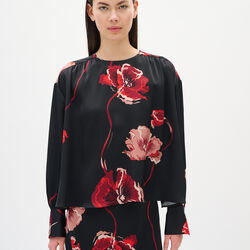 DawnIW Blouse, black poppy rose, InWear