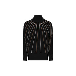 Jumper Pleat Effect Knit | Blk/Camel | Striktr&oslash;je, Micha