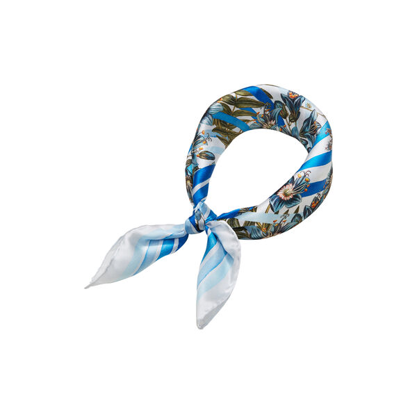 Royal Blue Striped silketørklæde, Flora Danica Denmark