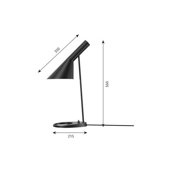 AJ bordlampe, black AJ bordlampe, black, Louis Poulsen