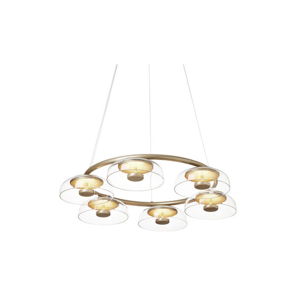Blossi 6 Pendant, nordic gold/clear, Nuura