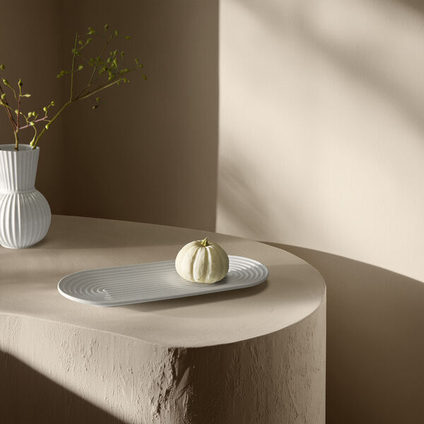 Lyngby Tura Ovalt serveringsfad Small, Lyngby Porcel&aelig;n