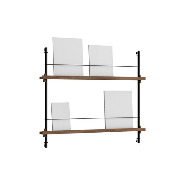 Magazine Shelving Small, smoked oak/black, MOEBE