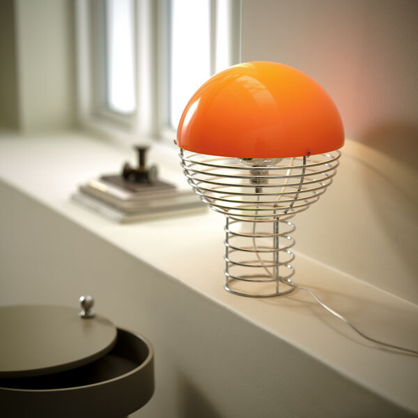 Wire bordlampe, orange, Verpan