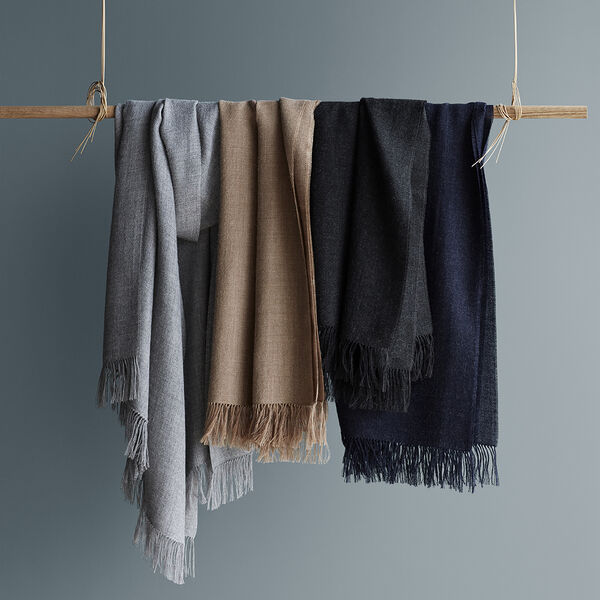 Traveller sjal, navy/grey, ELVANG