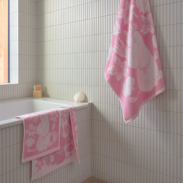 Mumi badehåndklæde seashells pink Mumi badehåndklæde seashells pink, Moomin Arabia