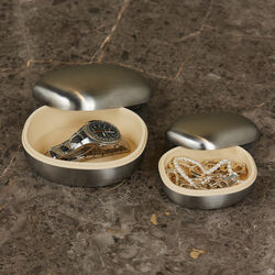 Superellipse Smykkeskrin Stor, b&oslash;rstet st&aring;l, Piet Hein