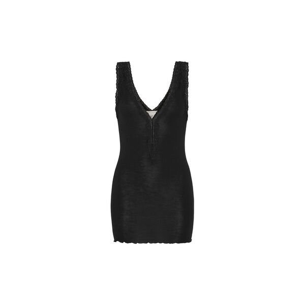 Woollen Lacey Top, black, Seamless Basic