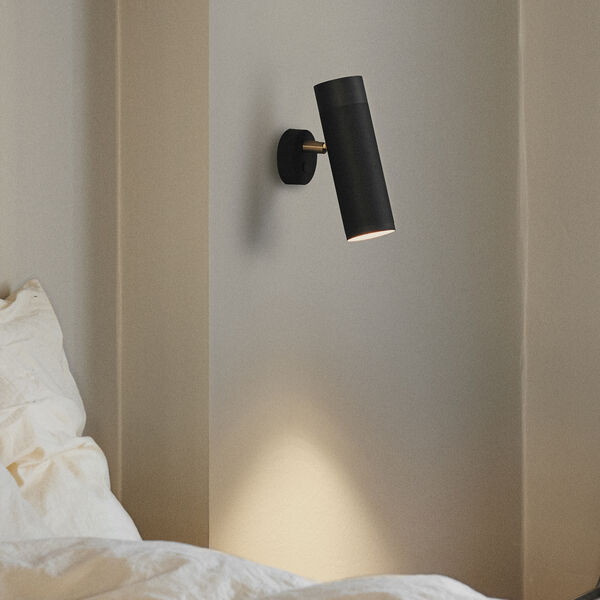 Patrone Wall Lamp, black/brass, Thorup Copenhagen