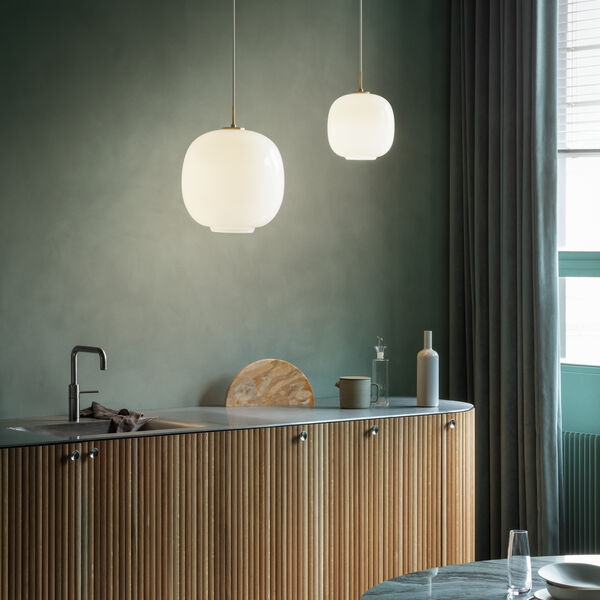 VL45 Radiohus pendel, opal white, Louis Poulsen