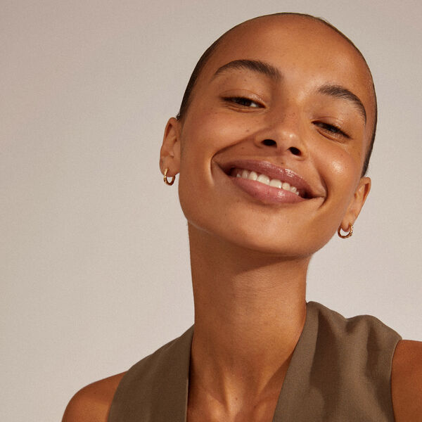 EDDY recycled organiske sm&aring; hoops, guldbelagt, Pilgrim