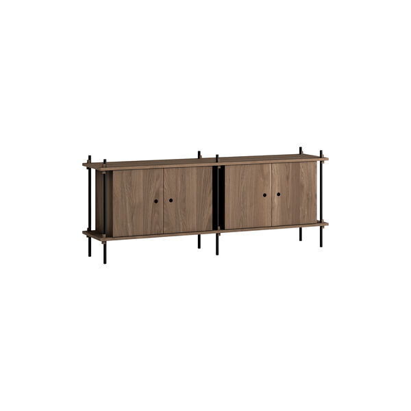 Shelving Sideboard, smoked oak/black, MOEBE