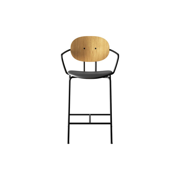 PIET HEIN Counter Chair with Arms, olieret eg/Solid Black 509 PIET HEIN Counter Chair with Arms, olieret eg/Solid Black 509, Sibast Furniture