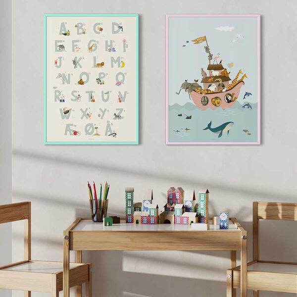 Alfabet Blå dansk plakat, ViSSEVASSE