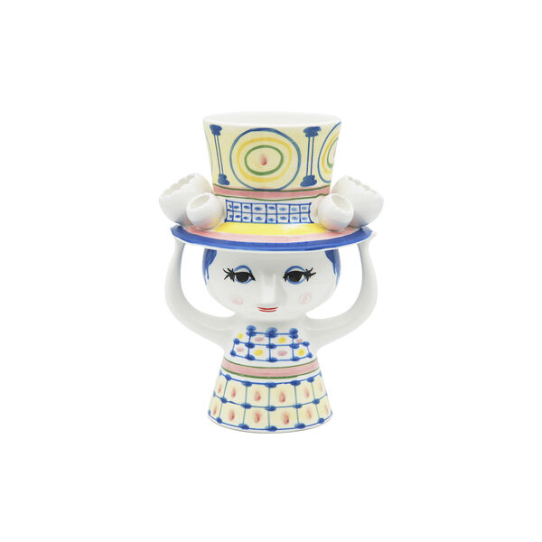 Lady with Hat vase, blå, Bjørn Wiinblad