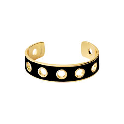 EYELET Bracelet Thin, light gold/black, bangle up