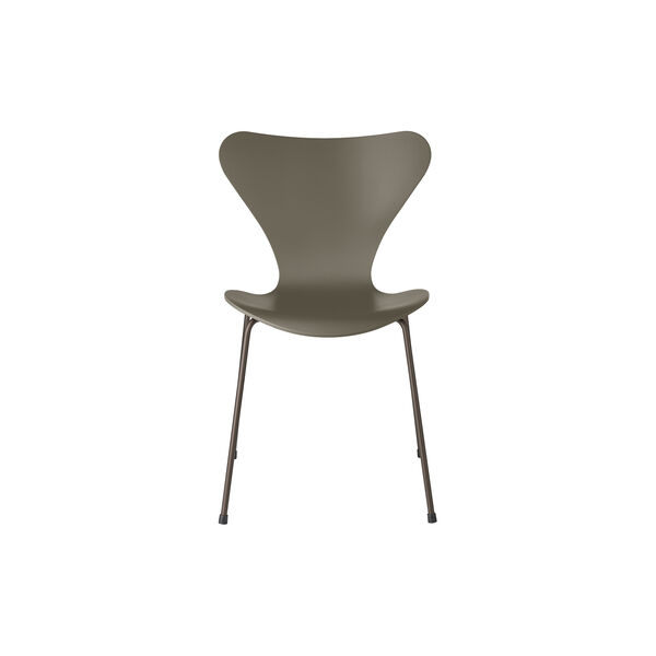 Serie 7™ 3107 fuldlakeret stol, olive green/brown bronze, Fritz Hansen