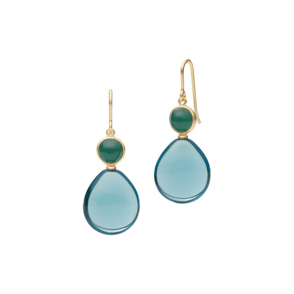 Prime Drop Earrings, gold/midnight/london blue, Julie Sandlau