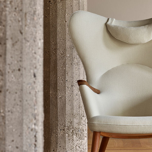 CH78 Mama Bear loungestol, cream/olieret valn&oslash;d, Carl Hansen & S&oslash;n