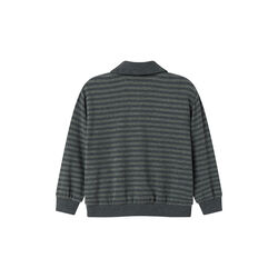 Thanos Polo Sweat, forest stripe mel. Thanos Polo Sweat, forest stripe mel., MarMar Copenhagen