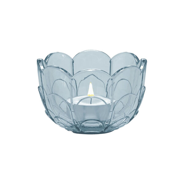 Lily fyrfadsstage, blue iris, Holmegaard