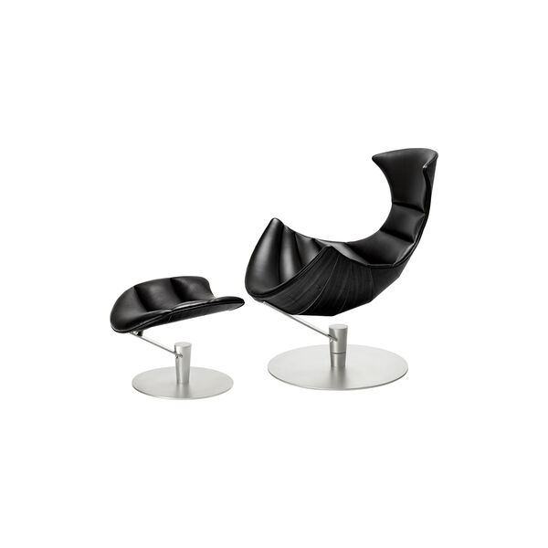 Lobster Chair loungestol, sort eg/krom, Bruunmunch Furniture