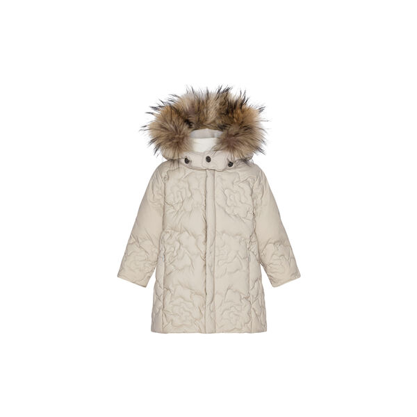 Rose Baby Girls Down Coat with Fur| Oat | Dunjakke, VER de TERRE