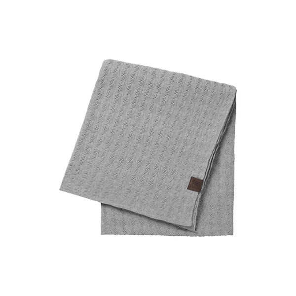 Strikket Plaid Wave, med grey melange, By LOHN