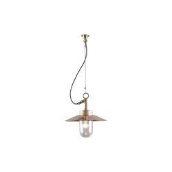 Well Glass Pendant With Visor 7680 IP44, bronze/clear, Original BTC