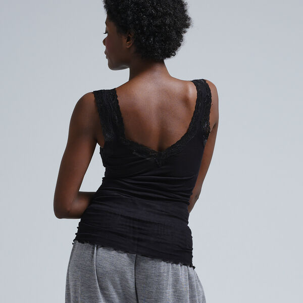 Cotton Lacey Top, black, Seamless Basic